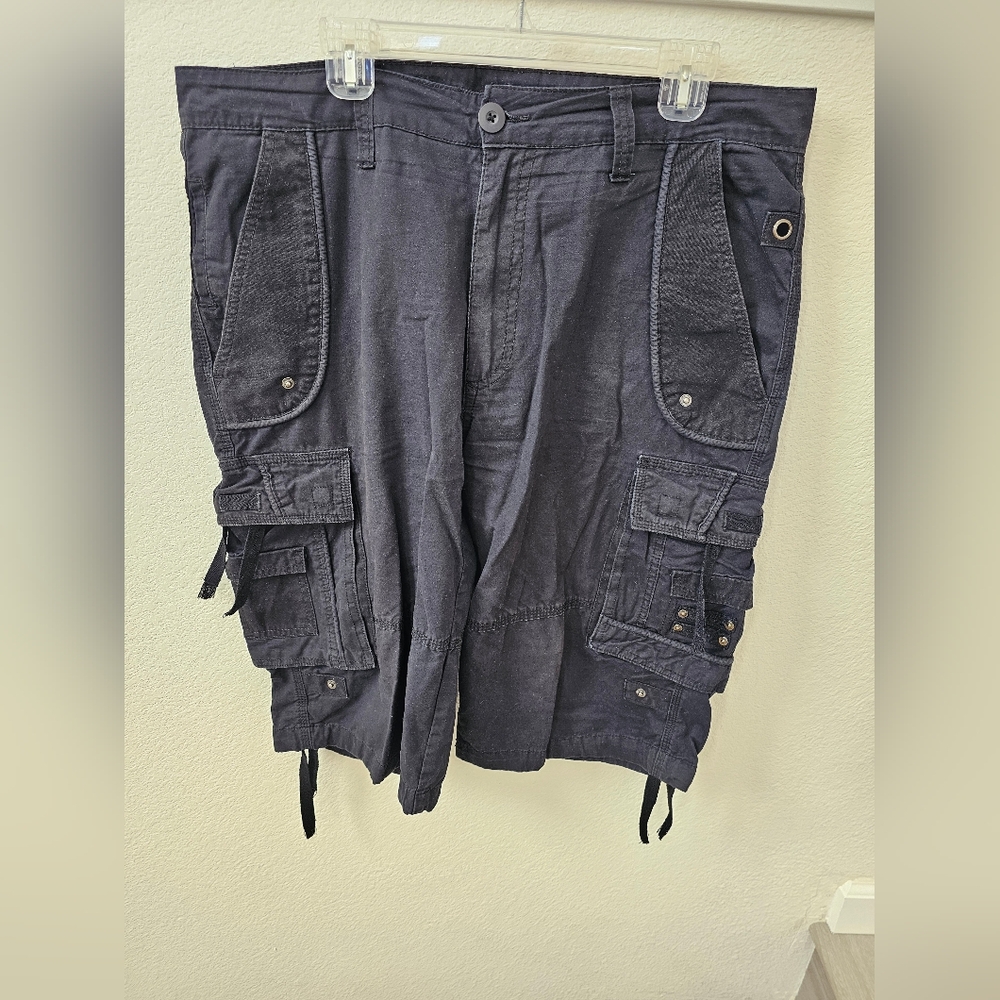 Request Jeans Premium Charcoal Cargo Shorts - Men's Size 38 - Utility Streetwear